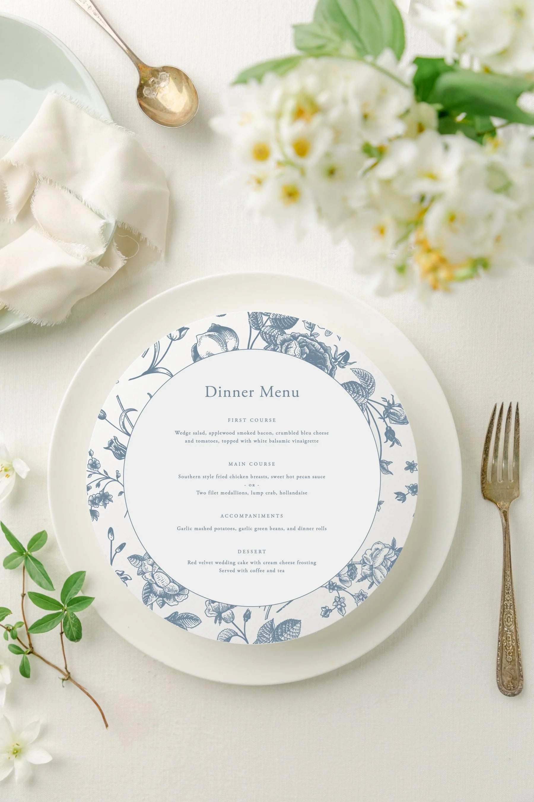 Diana | Round Wedding Menus