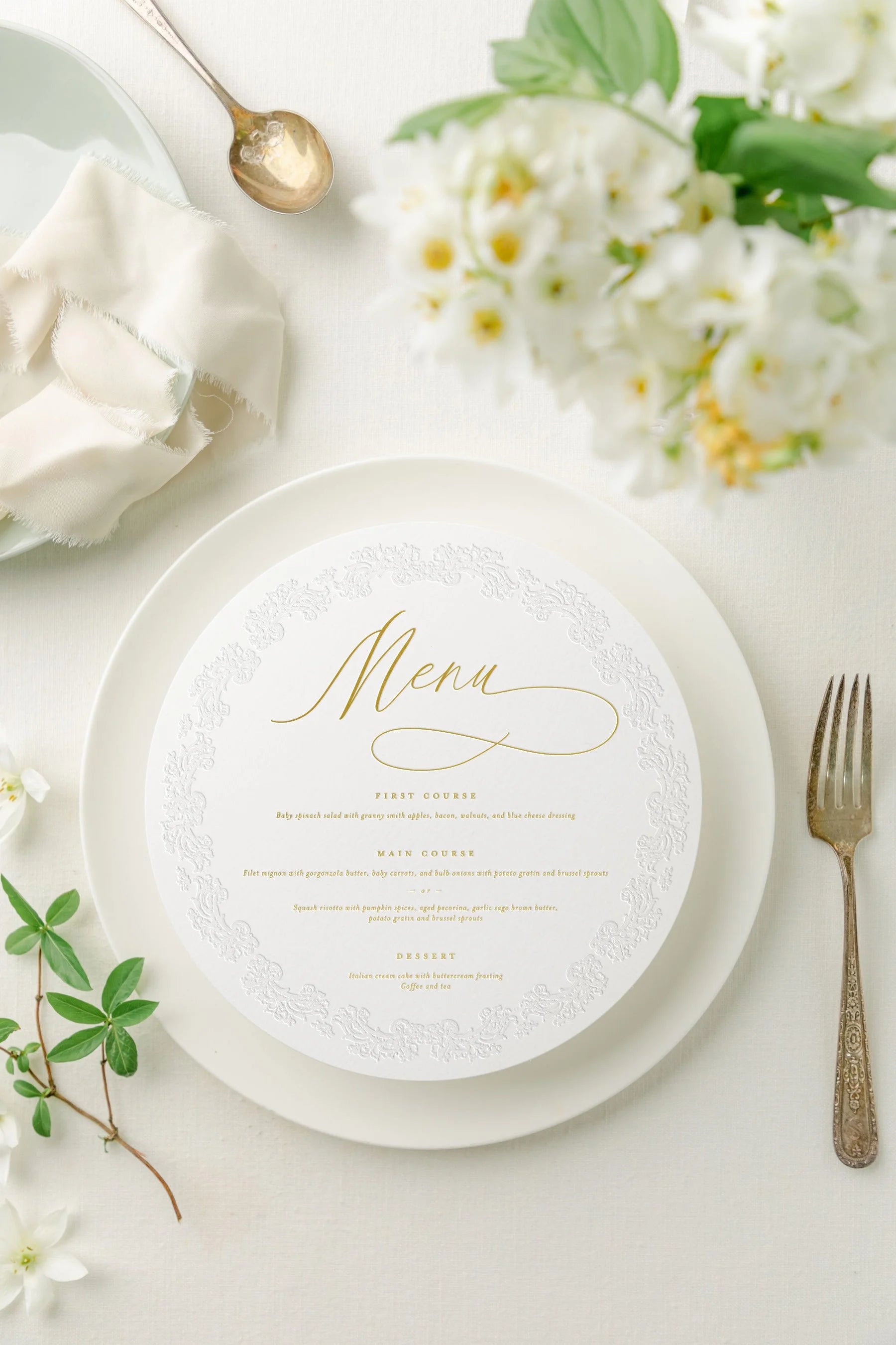 Louis | Round Wedding Menus