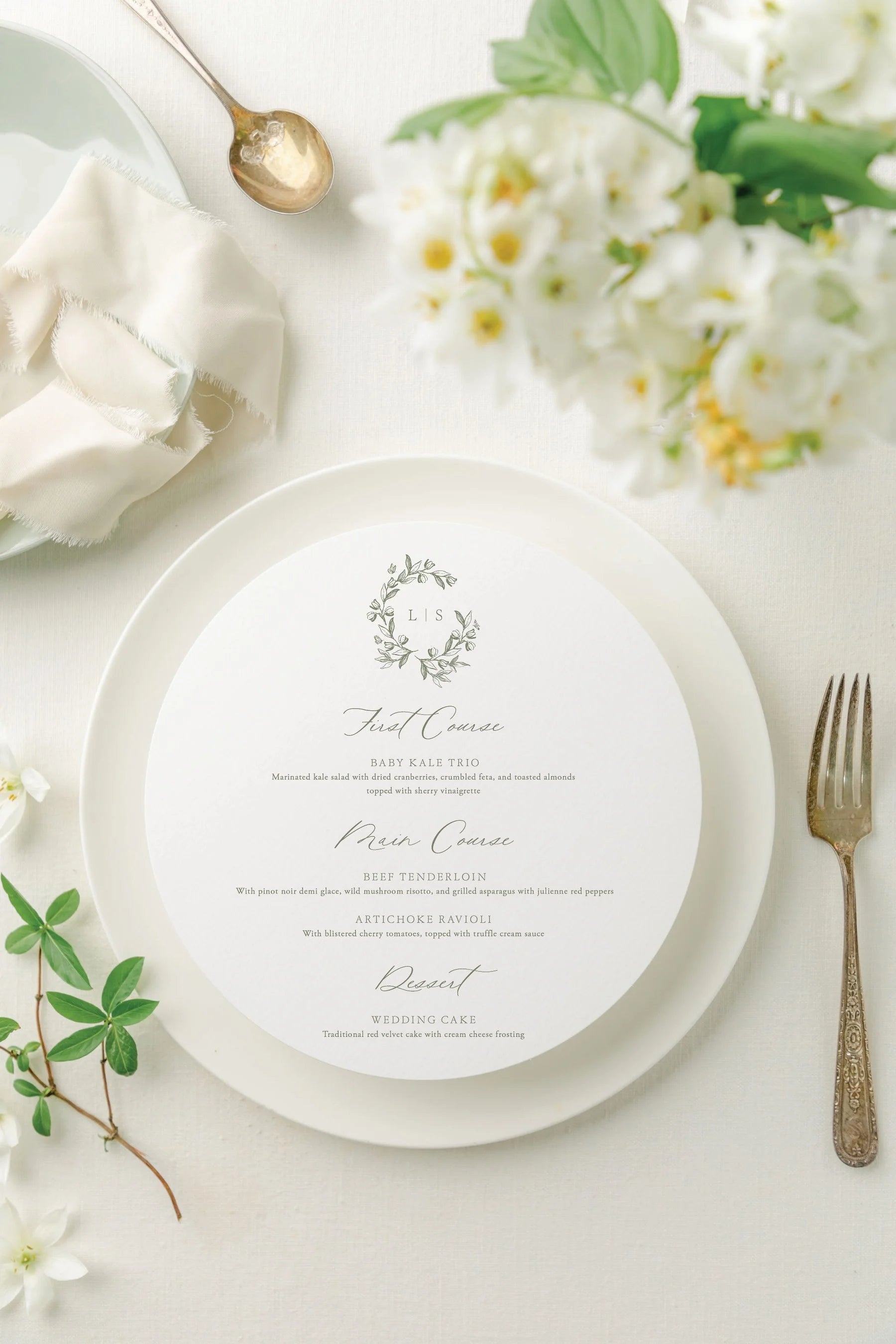 Twiggy | Round Wedding Menus