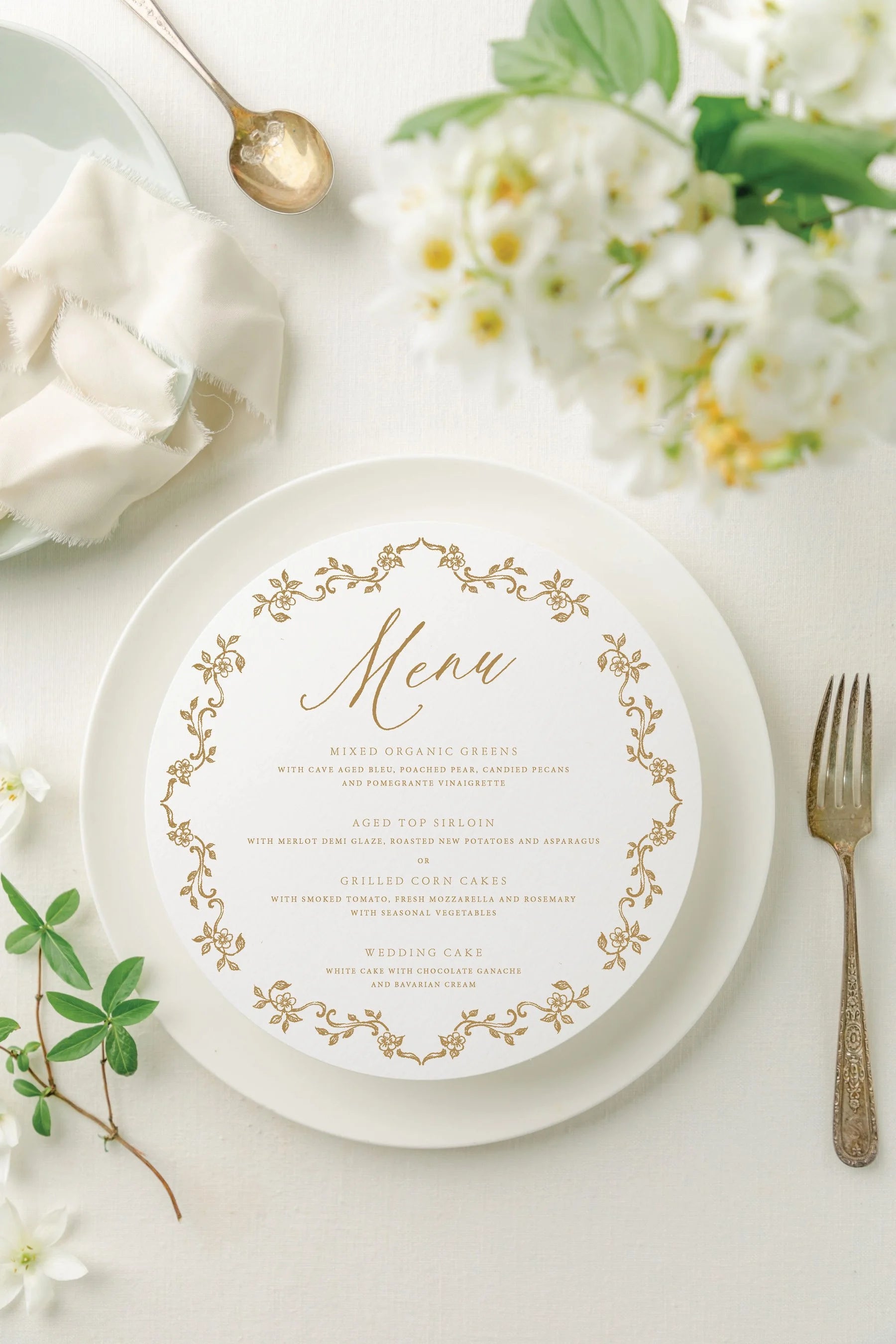 Olivia | Round Wedding Menus