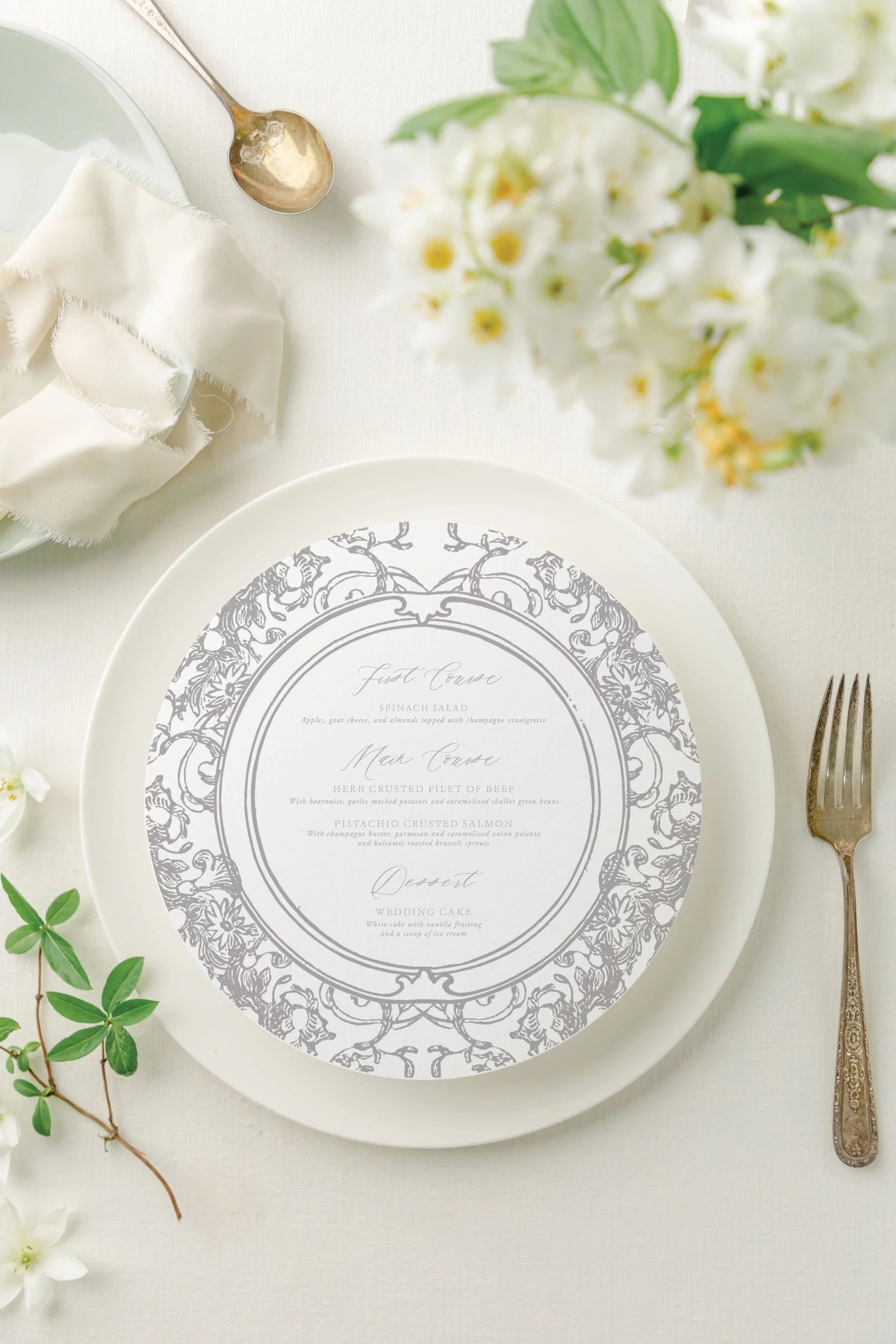 Jolie | Round Wedding Menus