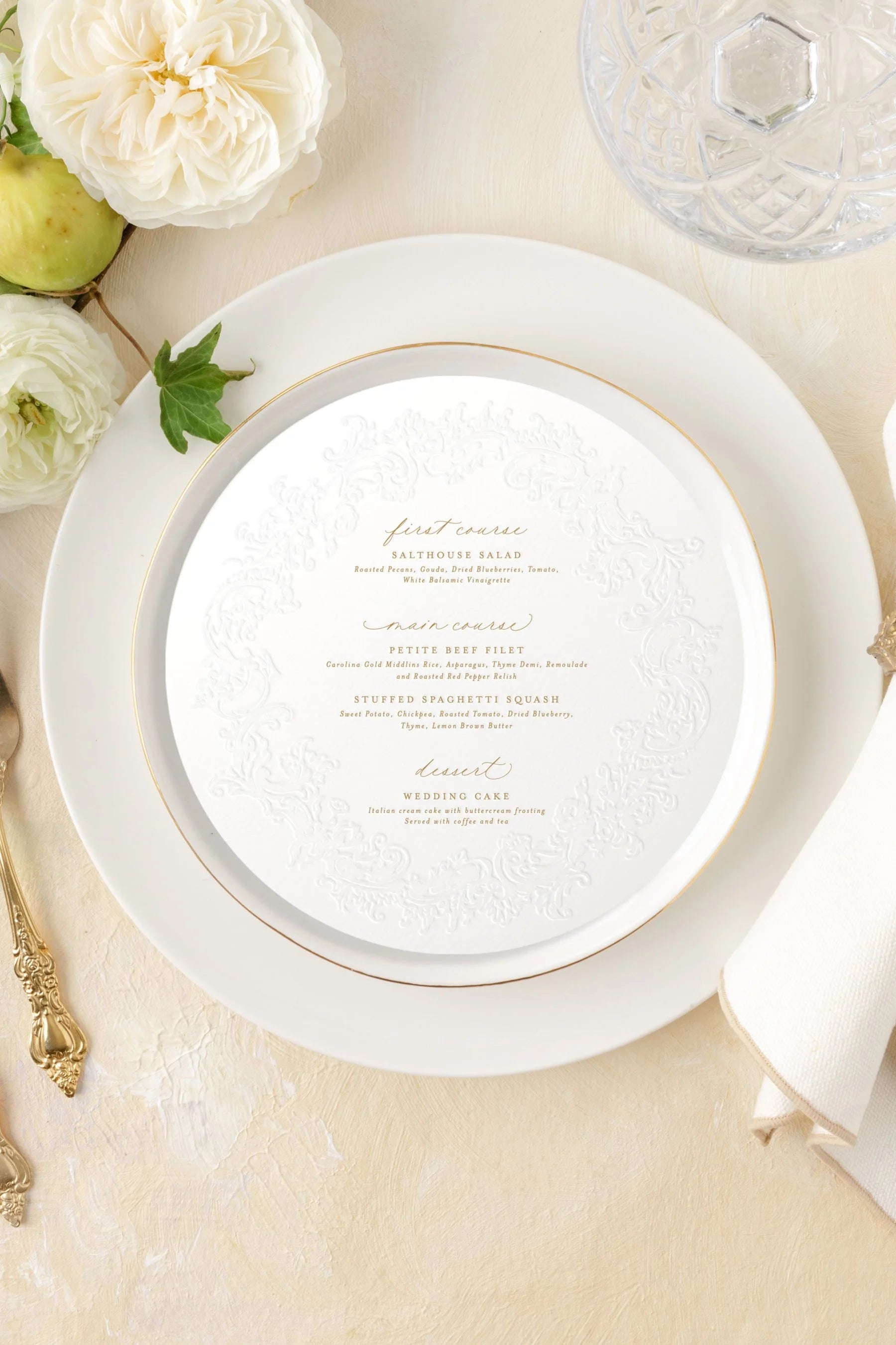 Parker | Round Wedding Menus