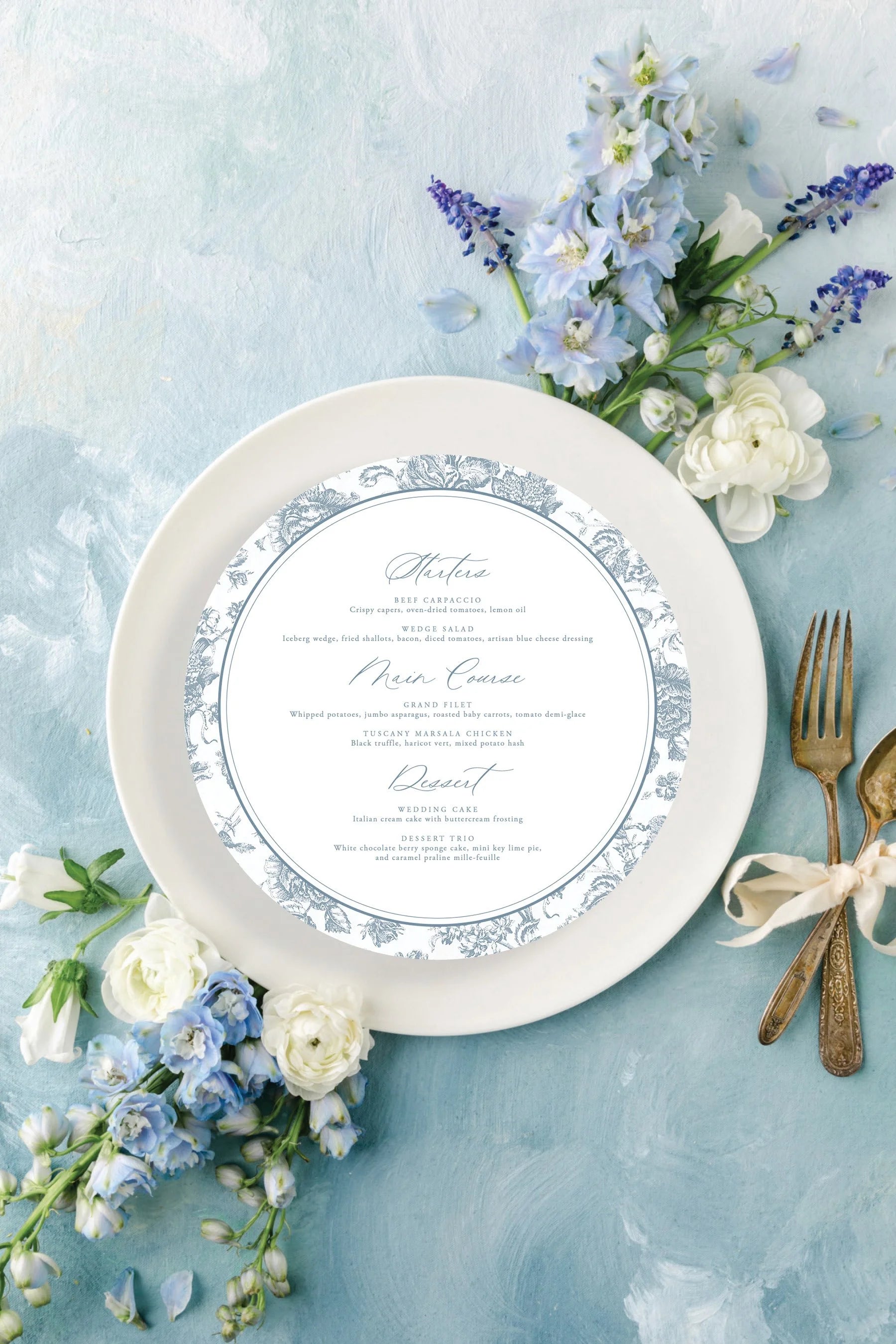 Cindy | Round Wedding Menus