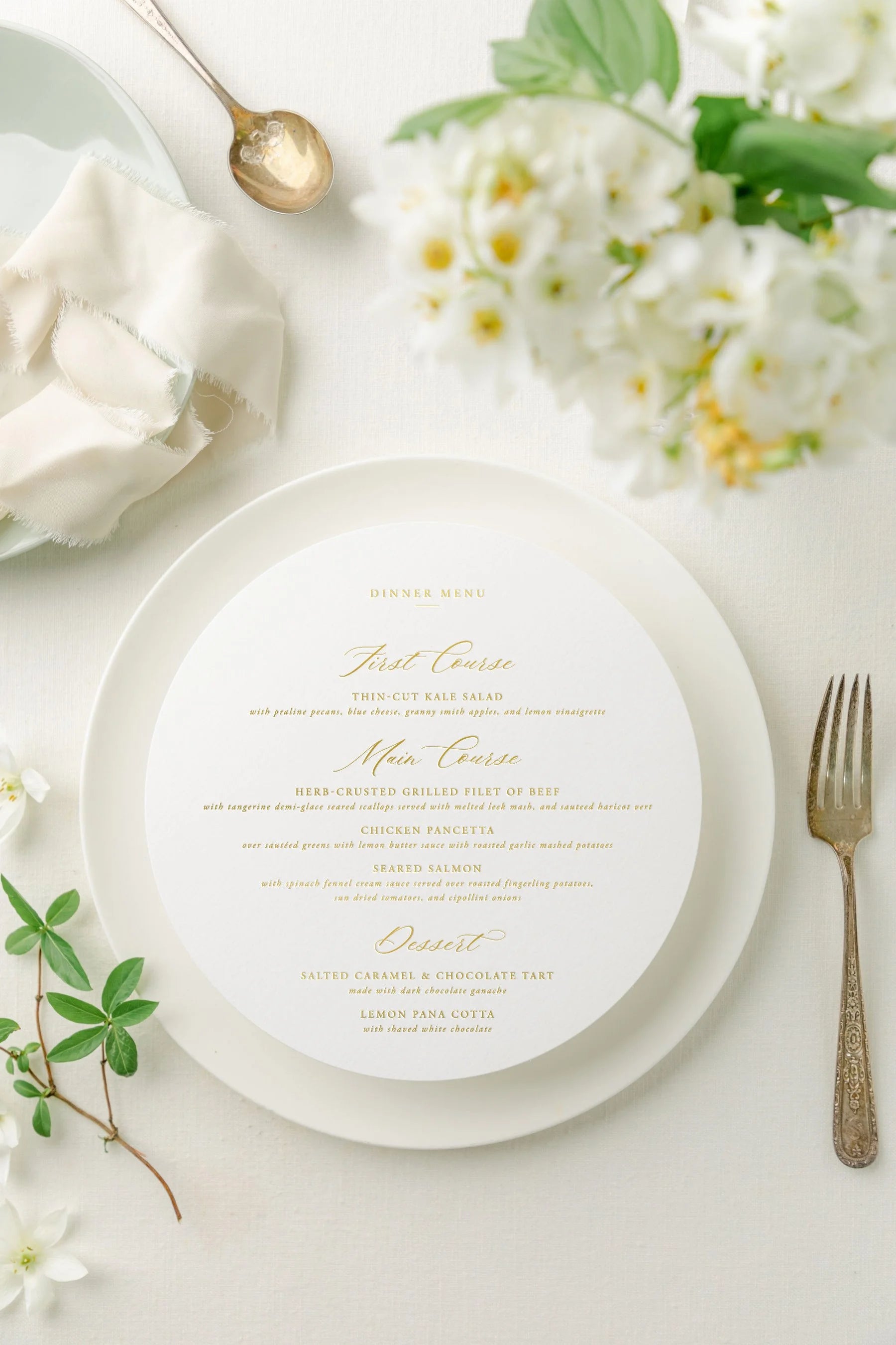 Dolce | Round Wedding Menus