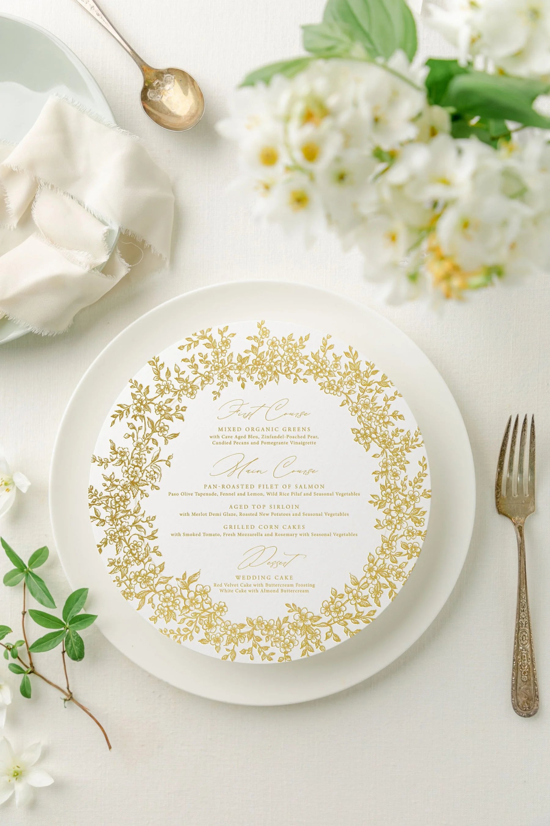 Grace | Round Wedding Menus