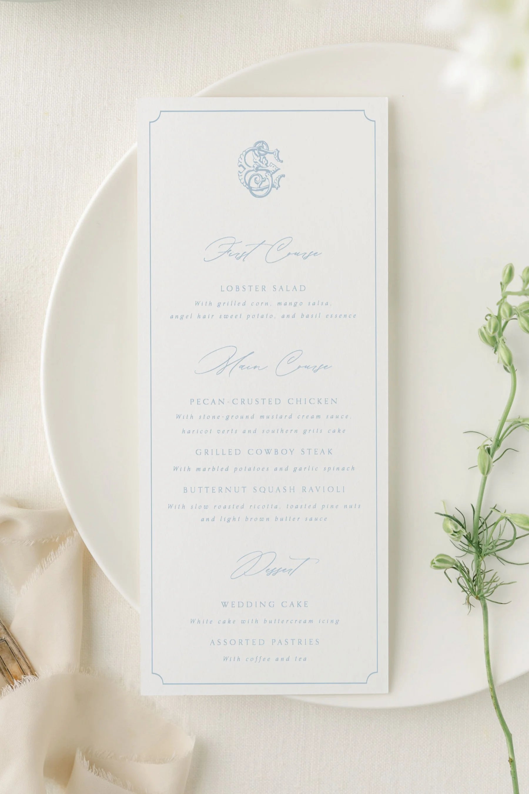 Kennedy | Wedding Menu Cards