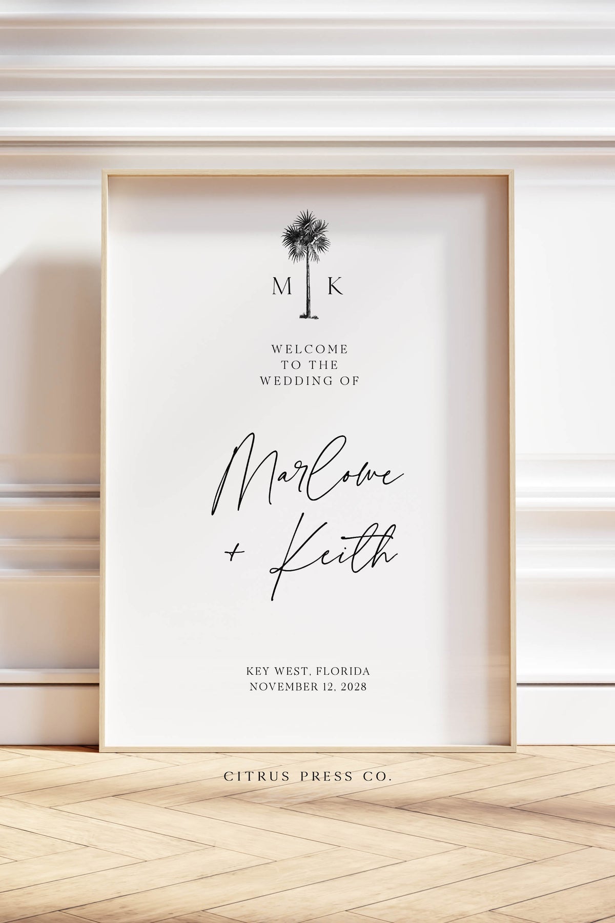 Minimal Tropical Wedding Welcome Sign | Printable Template