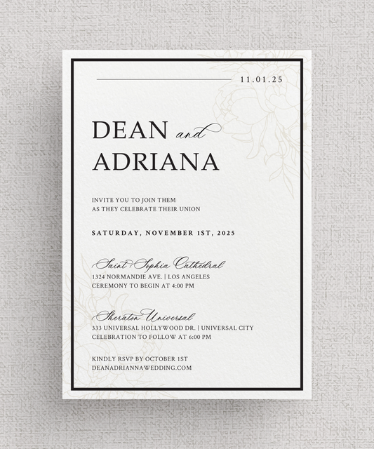 Modern Script Invitation Suite | Card Stock Wedding Invitations | Personalized Design