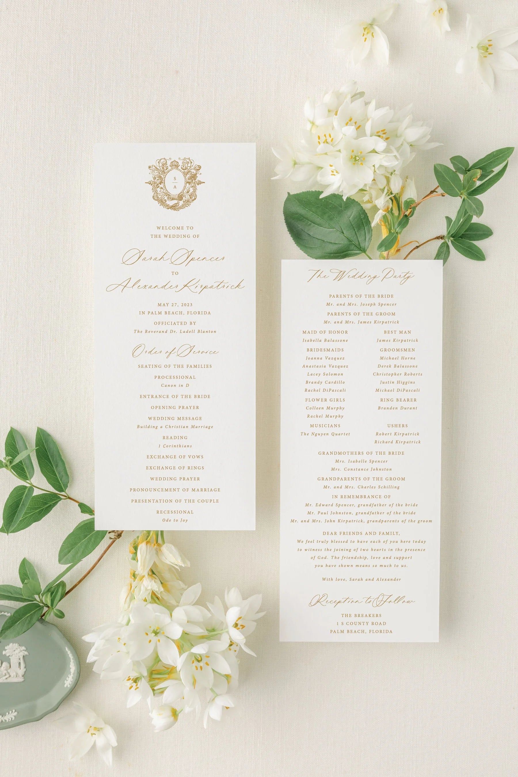 Victoria | Wedding Program Cards