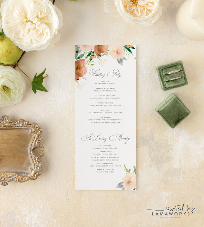 Sarah | Ceremony Program