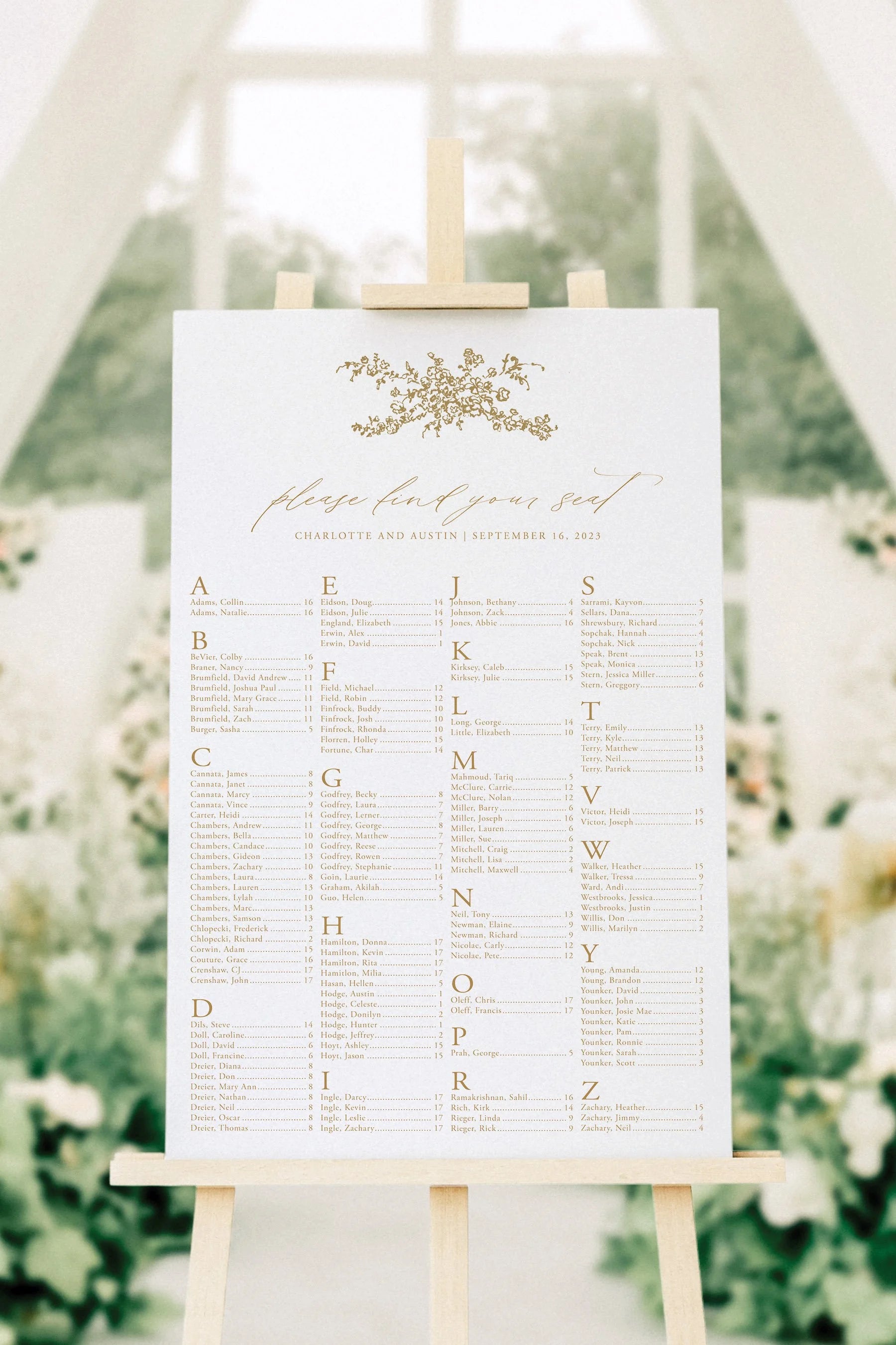 Grace | Wedding Seating Chart Sign