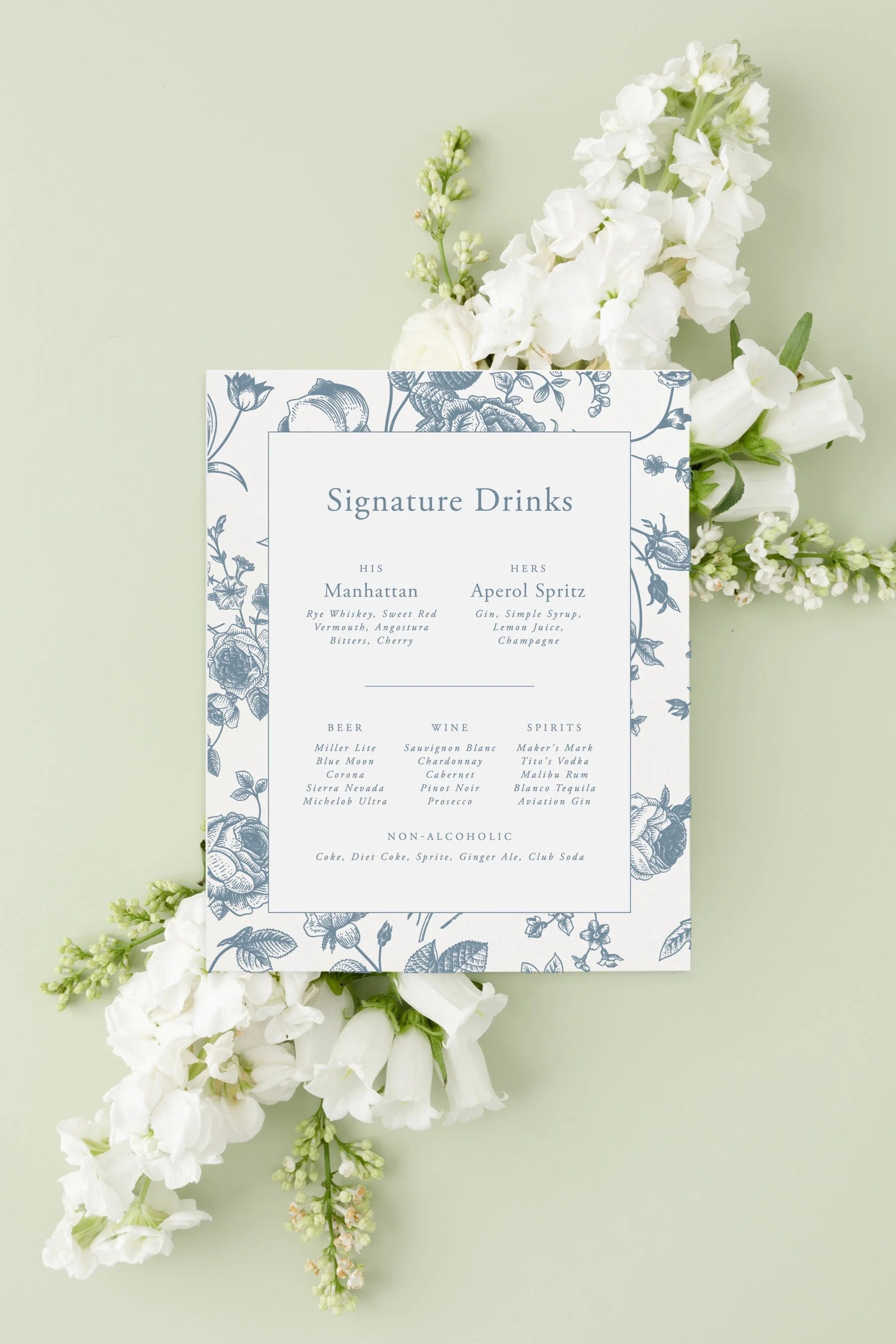 Diana | Wedding Bar Menu