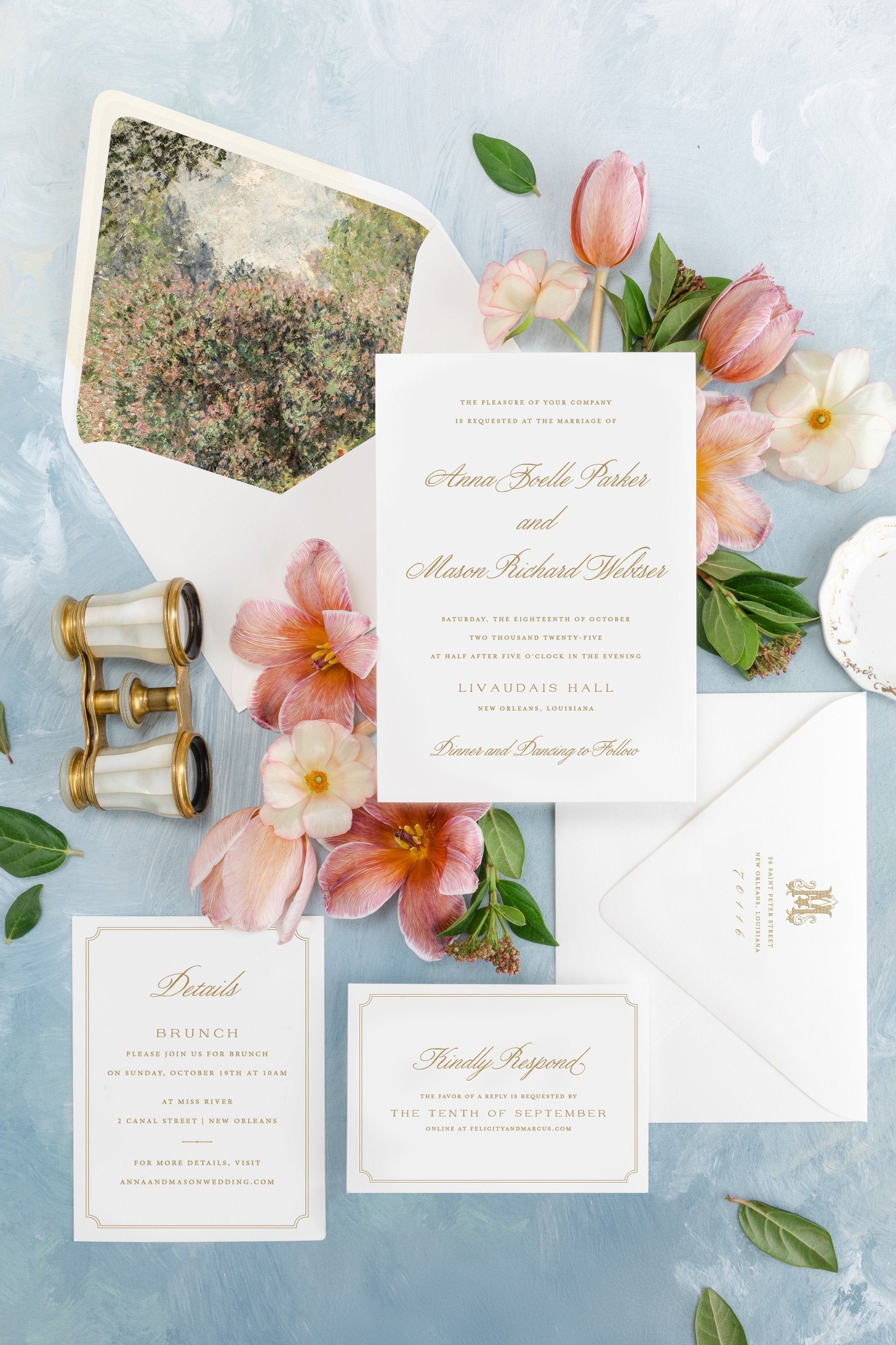 Palermo | Wedding Invitation with RSVP + Details Card