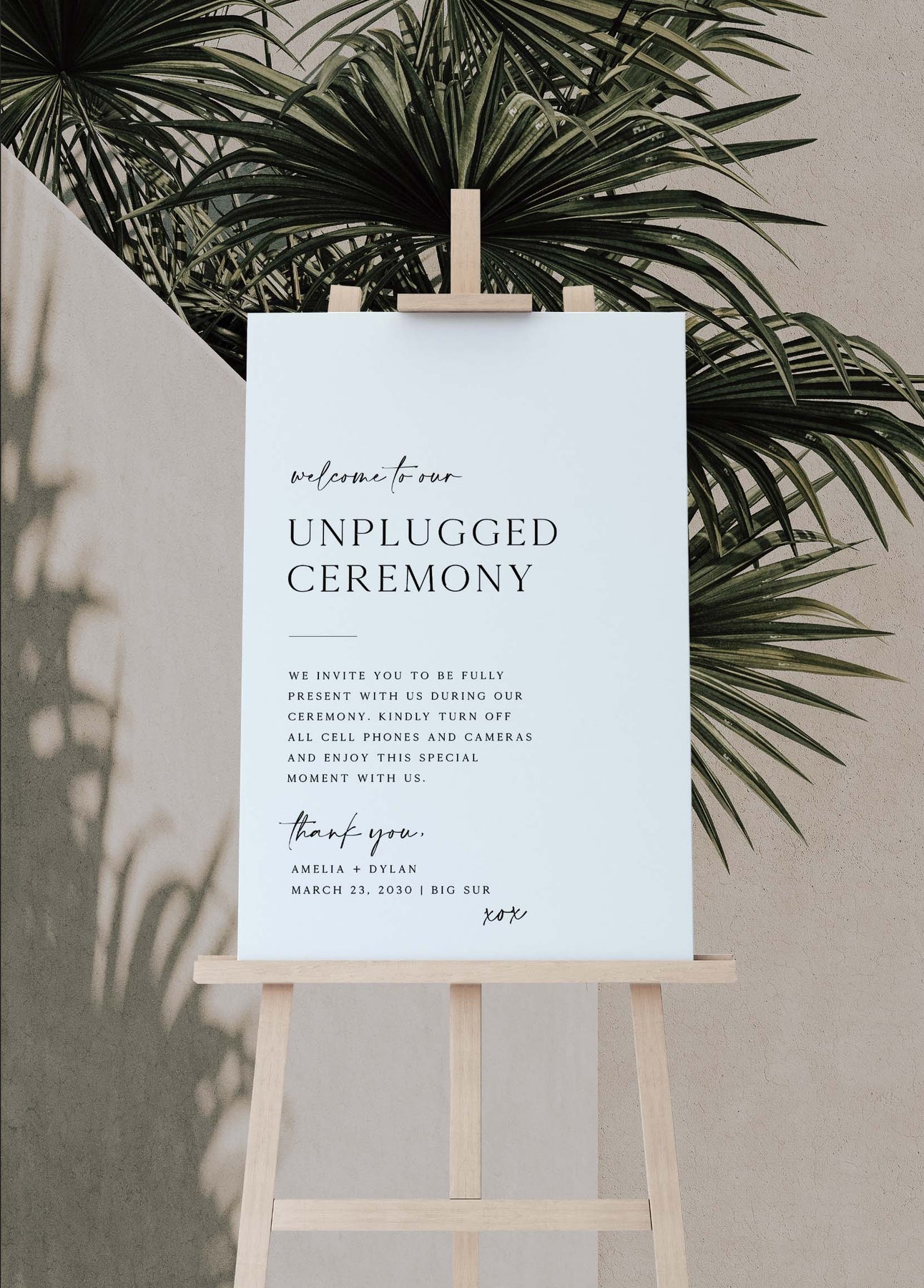 Unplugged Ceremony Welcome Sign 36X24 | Printable Template