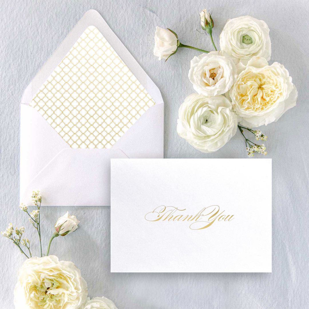 Gold Thank You Notelets