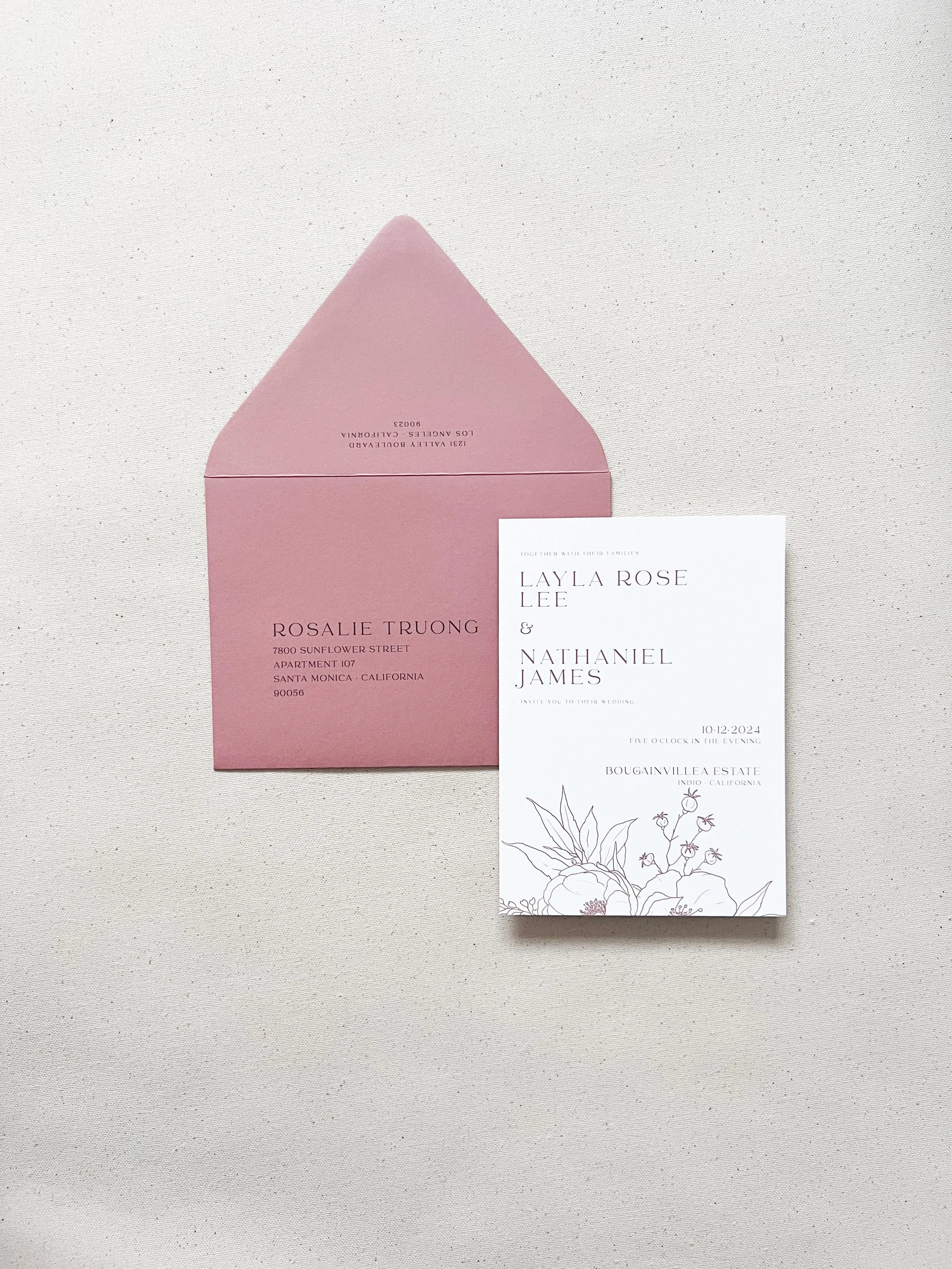 Boho Wildflower Illustrations Printed Delivery Addresses