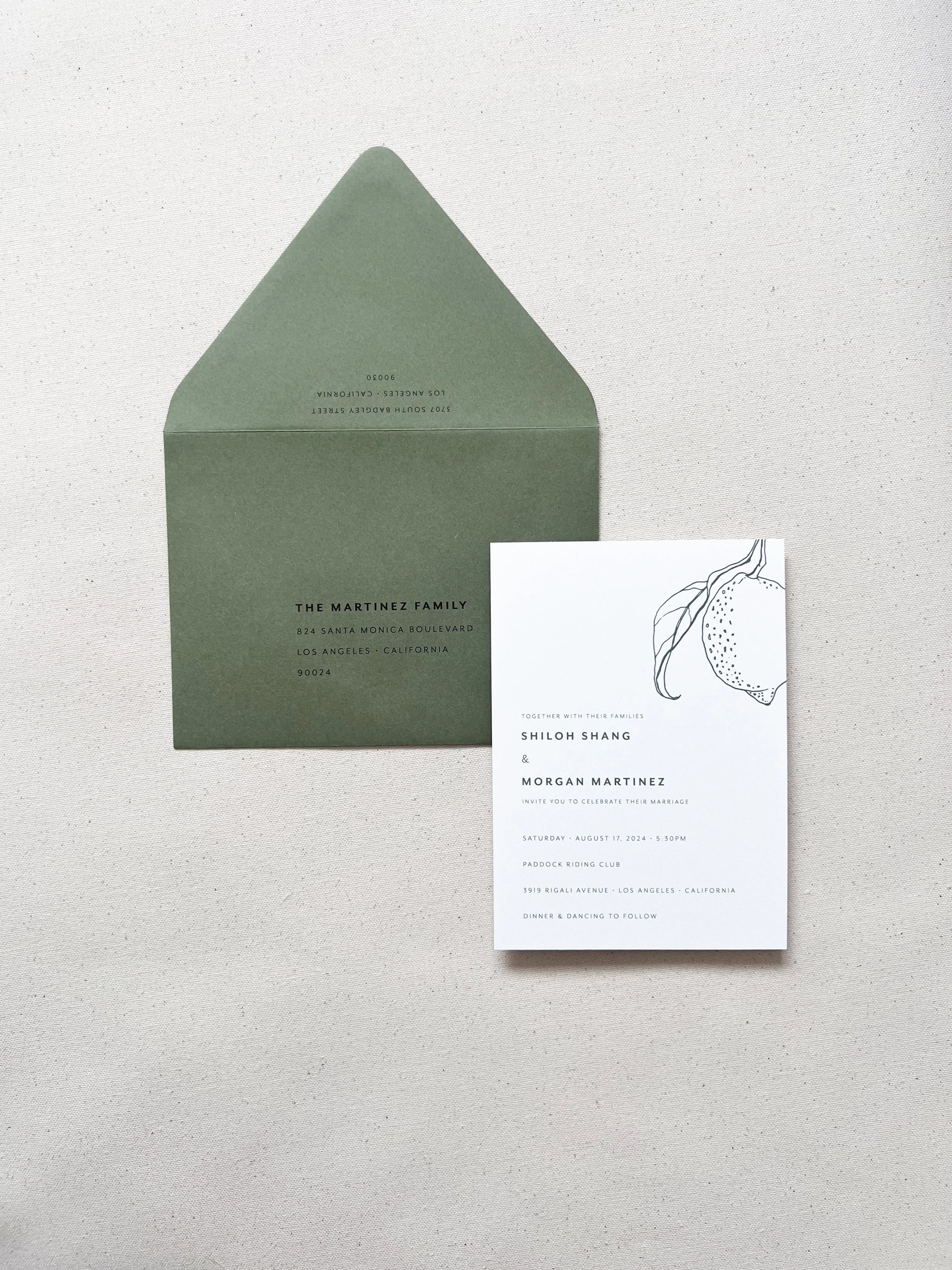 Citrus Printed Delivery Addresses