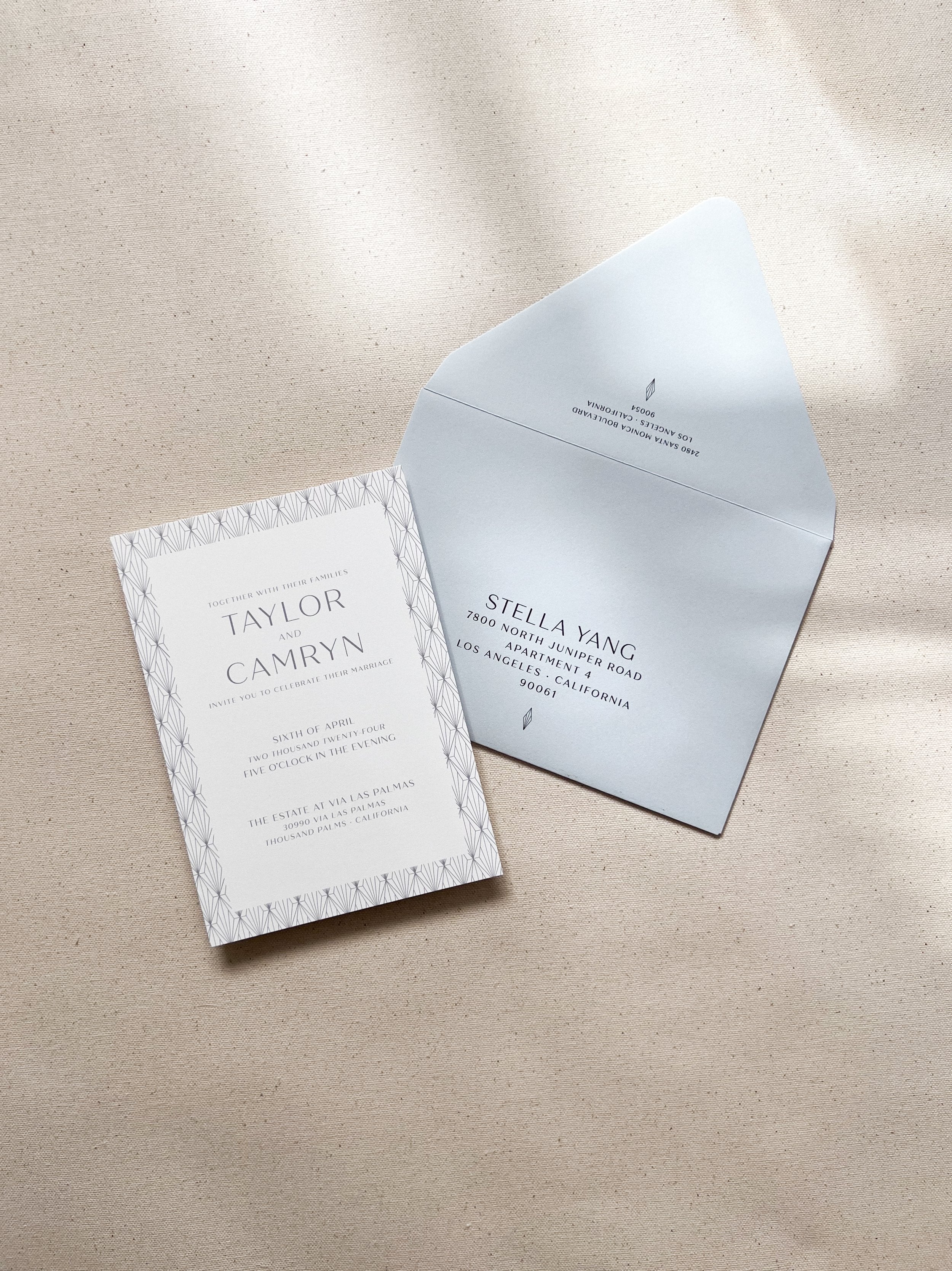 Art Deco Printed Delivery Addresses