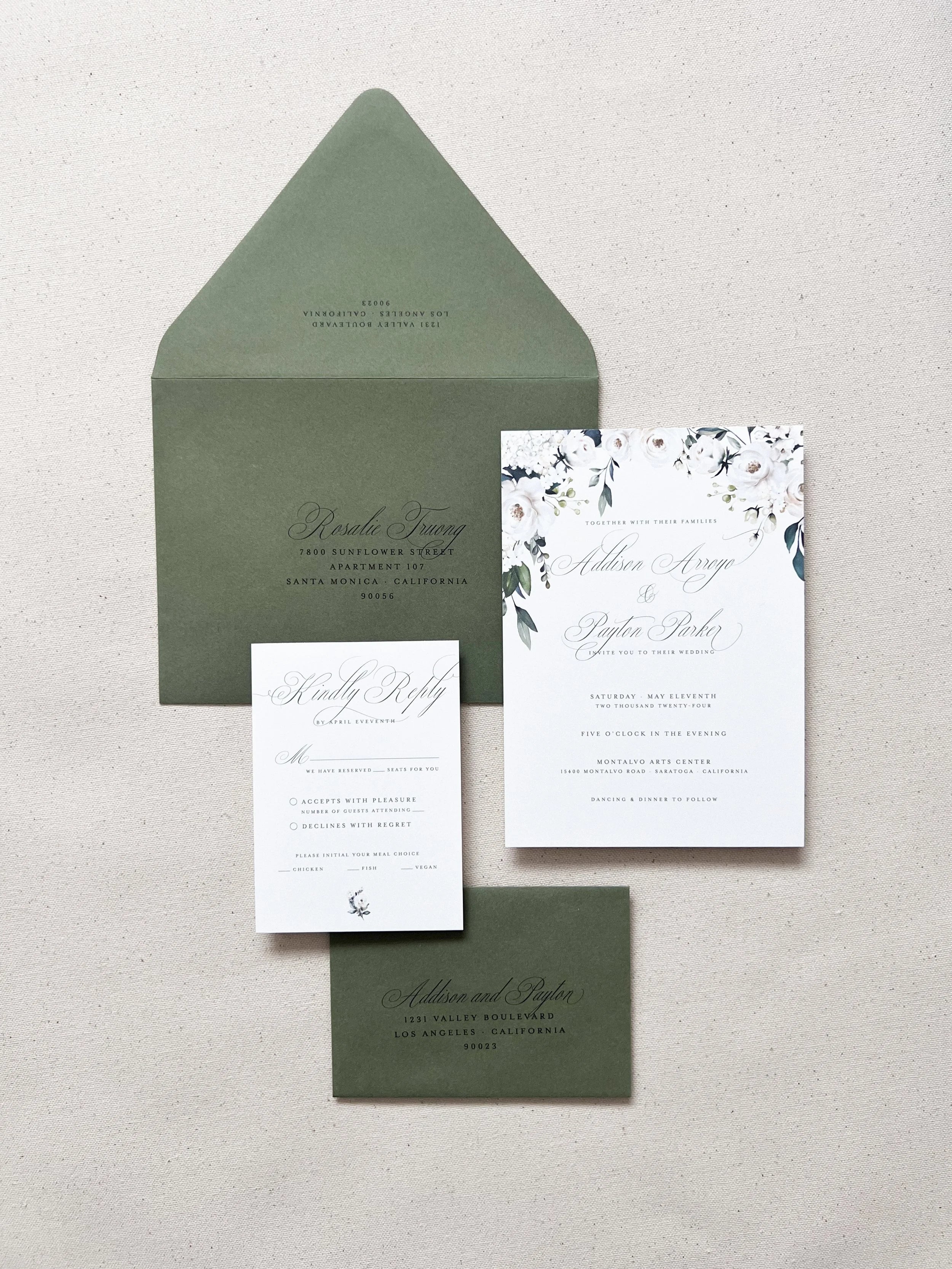 White Roses Garden Invitation Package