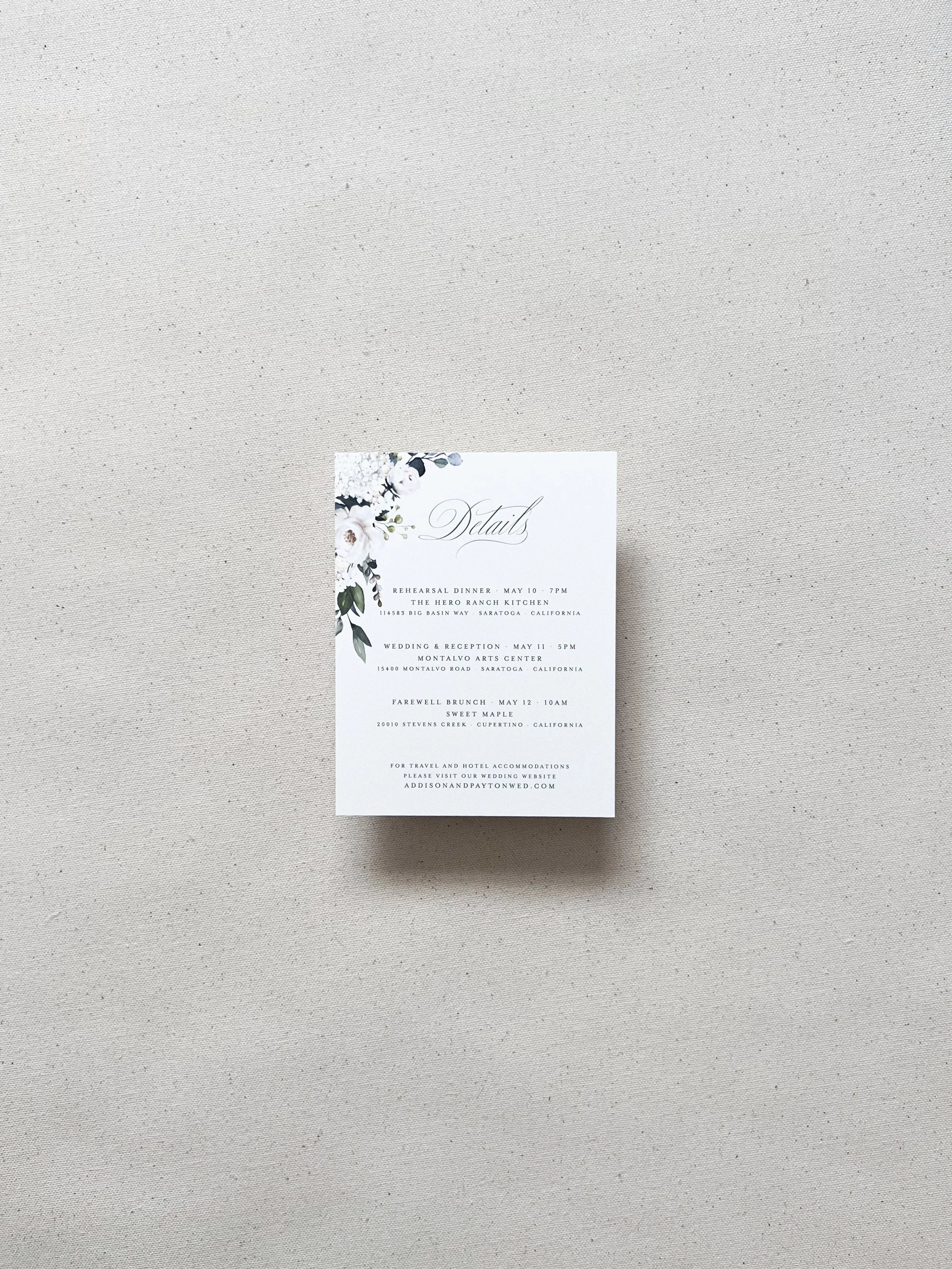 White Roses Garden Details Card