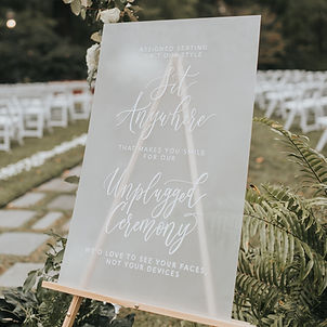 Open Seating and Unplugged Ceremony Sign