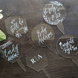 Custom Clear Acrylic Cake Topper