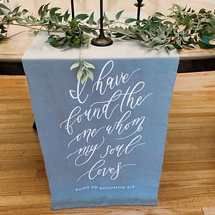 I Have Found the One Whom My Soul Loves | Linen Table Runner