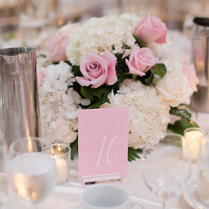Table Numbers With Flower Detail