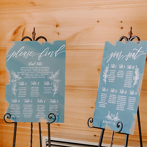Two Piece Seating Chart with Greenery Illustration | Brushed Acrylic