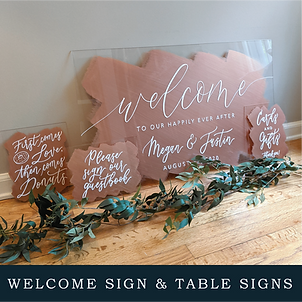 Welcome Sign and Table Signs Bundle