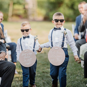 Round Acrylic Here Comes Your Bride | Flower Girl, Ring Bearer Hanging S