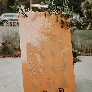 Seating Chart with Greenery Illustration | Colored Acrylic