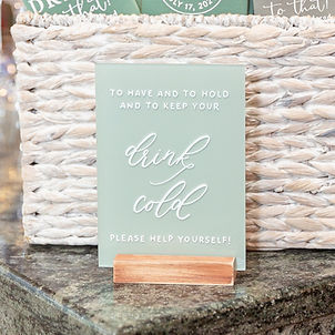 Drink Koozie Favor Sign