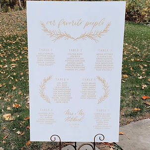 Seating Chart with Greenery Illustration | Colored Acrylic