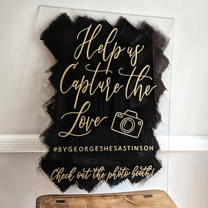 Large Help Us Capture the Love Sign | Photo Booth Sign | Brushed Acrylic
