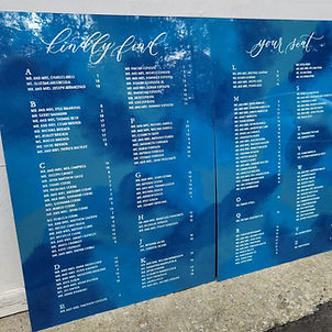 Two Piece Seating Chart with Sponge Painted Background