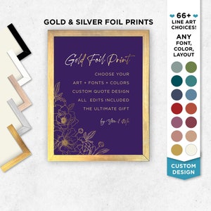 Personalized Foil Prints Custom Quote Print With Foil Custom Text Poster Custom Gold Foil Custom Foil Decor Personalized Quote Foil Posters