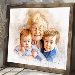 Realistic merge of different photos, Add deceased loved one to photo, Add someone to photo, Family portrait from photos, Memorial portrait