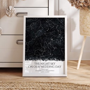 Custom Wedding Gift Our Wedding Star Map Newlywed Gift, Constellation Poster Wedding Anniversary Gift, Star Map Wedding Gift For Husband