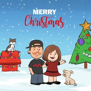 Custom 'Charlie Brown' Style Family Portrait (Digital File)