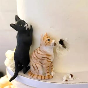 Personalized custom cat wedding cake topper , Dog CakeTopper，Pets Birthday，cat caketopper , Anniversary pet，Cat Figurines