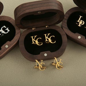 Personalized Groomsmen Cufflinks, Custom Initial Cufflinks, Groomsmen Gifts, Groomsmen Proposal, Best Man Gift, Wedding Cufflinks for Groom