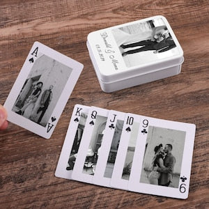 Custom Couple's Photo Playing Cards with Box, Wedding Playing Cards, Wedding Photo Momery Cards, Wedding Keepsake