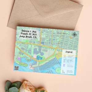 Custom Map - Personalized Wedding Map | Birthday | Save the Date | Invitation | City Map | Interactive Web & Digital Download | Watercolor