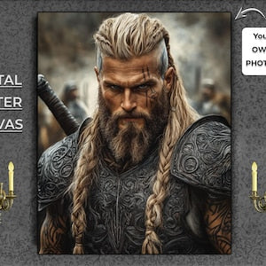 Personalized Viking Portrait Poster or Canvas: Custom Photo Art