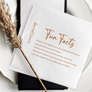 Custom Wedding Napkins: Personalized Fun Facts, Elegant Ink