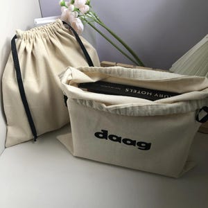 Super Soild Recyclable Cotton Twill Dust Bag for Handbag Packing Natural Custom Logo Printed Cotton Dust Shopping Shoe Pouch custom