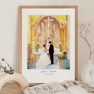 Watercolor Couple Portrait from Photo, Custom Wedding Anniversary Gift for Wife Husband Parents, Engagement Gift for Friend,Wedding Gift