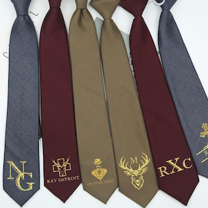 Custom Logo Tie – Printed Groomsmen Gift, Personalized Wedding Tie, Groom & Groomsmen Accessories, Monogram Tie for Men