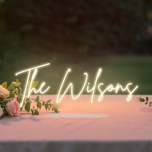 Custom Wedding Reception Table Decor Sign, Sweetheart Table Sign, Table Light Up Wedding Sign, Free Standing Wedding Sign, Desk Neon Plate